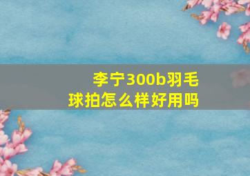 李宁300b羽毛球拍怎么样好用吗