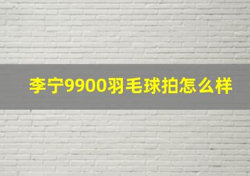 李宁9900羽毛球拍怎么样