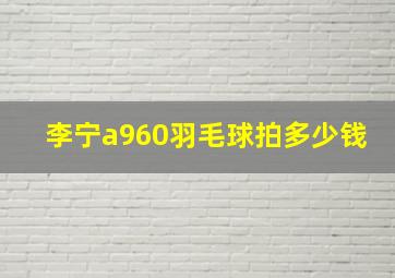 李宁a960羽毛球拍多少钱