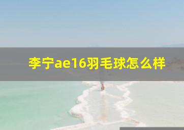 李宁ae16羽毛球怎么样