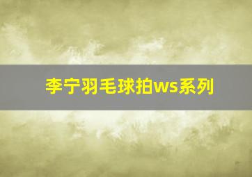 李宁羽毛球拍ws系列