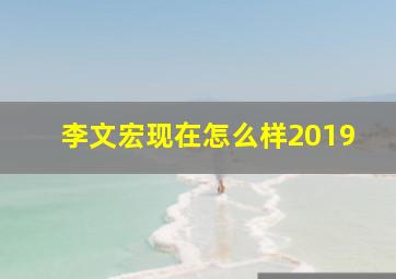 李文宏现在怎么样2019