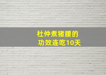 杜仲煮猪腰的功效连吃10天