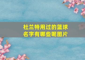 杜兰特用过的篮球名字有哪些呢图片