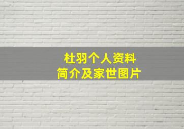 杜羽个人资料简介及家世图片