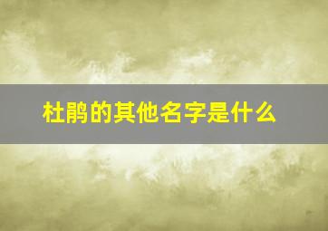 杜鹃的其他名字是什么