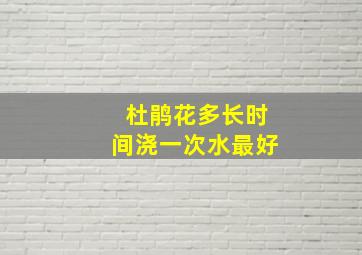 杜鹃花多长时间浇一次水最好