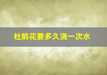 杜鹃花要多久浇一次水