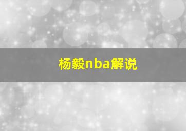 杨毅nba解说