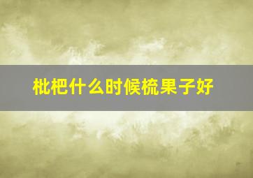 枇杷什么时候梳果子好