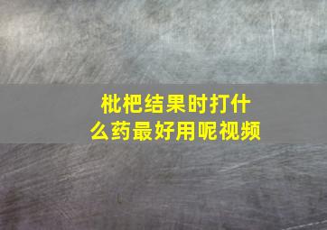 枇杷结果时打什么药最好用呢视频