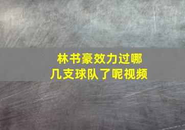 林书豪效力过哪几支球队了呢视频