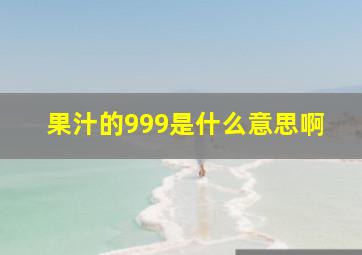 果汁的999是什么意思啊