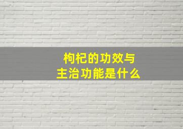 枸杞的功效与主治功能是什么