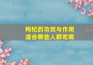 枸杞的功效与作用适合哪些人群吃呢