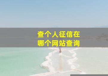 查个人征信在哪个网站查询