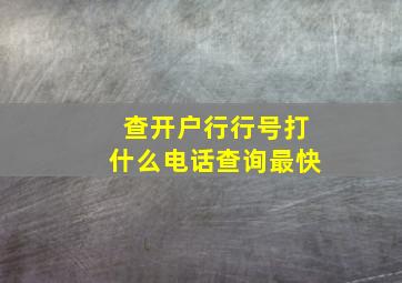 查开户行行号打什么电话查询最快