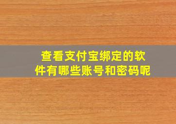 查看支付宝绑定的软件有哪些账号和密码呢