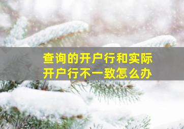 查询的开户行和实际开户行不一致怎么办