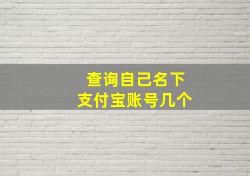 查询自己名下支付宝账号几个