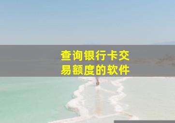 查询银行卡交易额度的软件