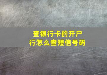 查银行卡的开户行怎么查短信号码