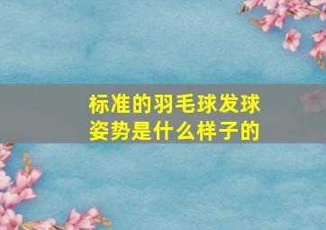 标准的羽毛球发球姿势是什么样子的