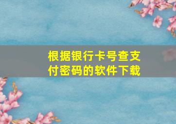 根据银行卡号查支付密码的软件下载