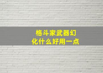 格斗家武器幻化什么好用一点