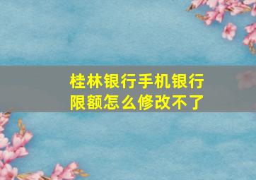 桂林银行手机银行限额怎么修改不了