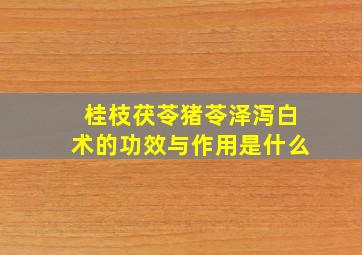 桂枝茯苓猪苓泽泻白术的功效与作用是什么