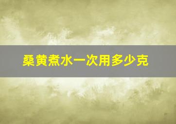 桑黄煮水一次用多少克