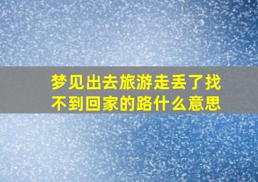 梦见出去旅游走丢了找不到回家的路什么意思