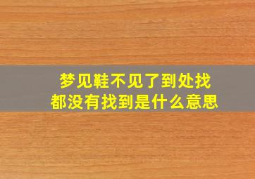 梦见鞋不见了到处找都没有找到是什么意思