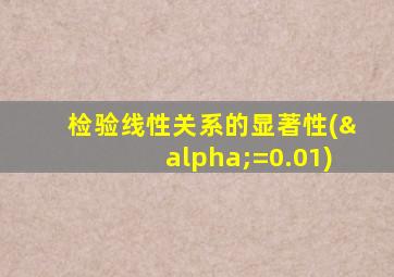 检验线性关系的显著性(α=0.01)