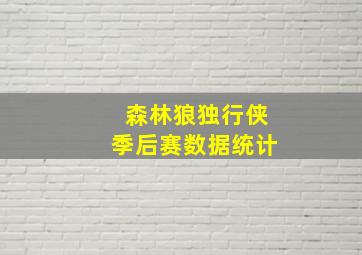 森林狼独行侠季后赛数据统计