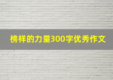 榜样的力量300字优秀作文