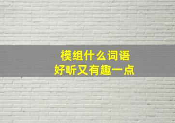 模组什么词语好听又有趣一点