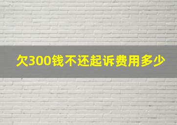 欠300钱不还起诉费用多少