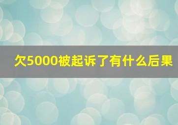 欠5000被起诉了有什么后果