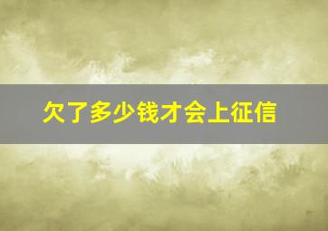 欠了多少钱才会上征信