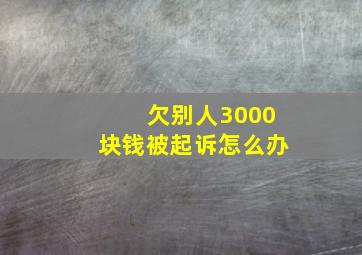 欠别人3000块钱被起诉怎么办