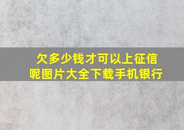 欠多少钱才可以上征信呢图片大全下载手机银行