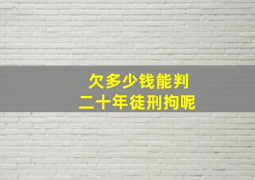 欠多少钱能判二十年徒刑拘呢