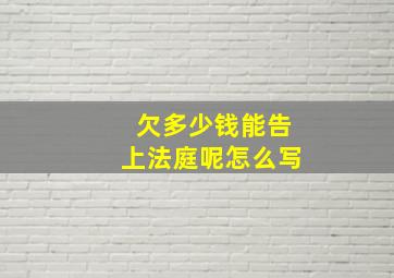 欠多少钱能告上法庭呢怎么写