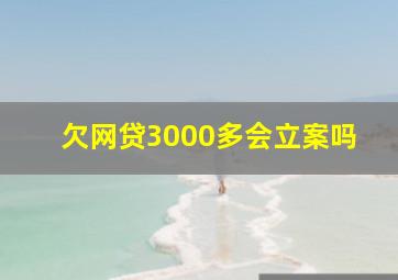 欠网贷3000多会立案吗