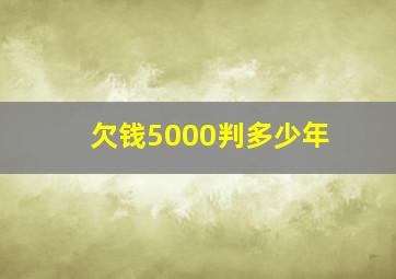 欠钱5000判多少年