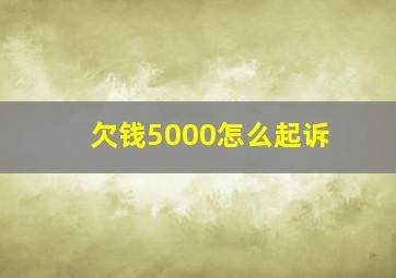 欠钱5000怎么起诉