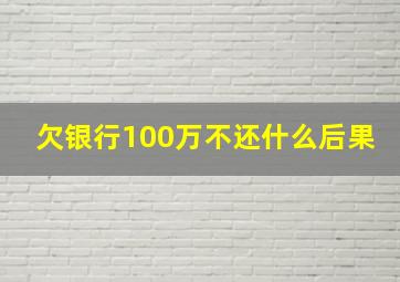 欠银行100万不还什么后果