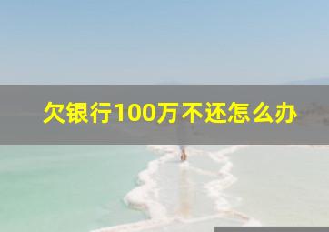 欠银行100万不还怎么办